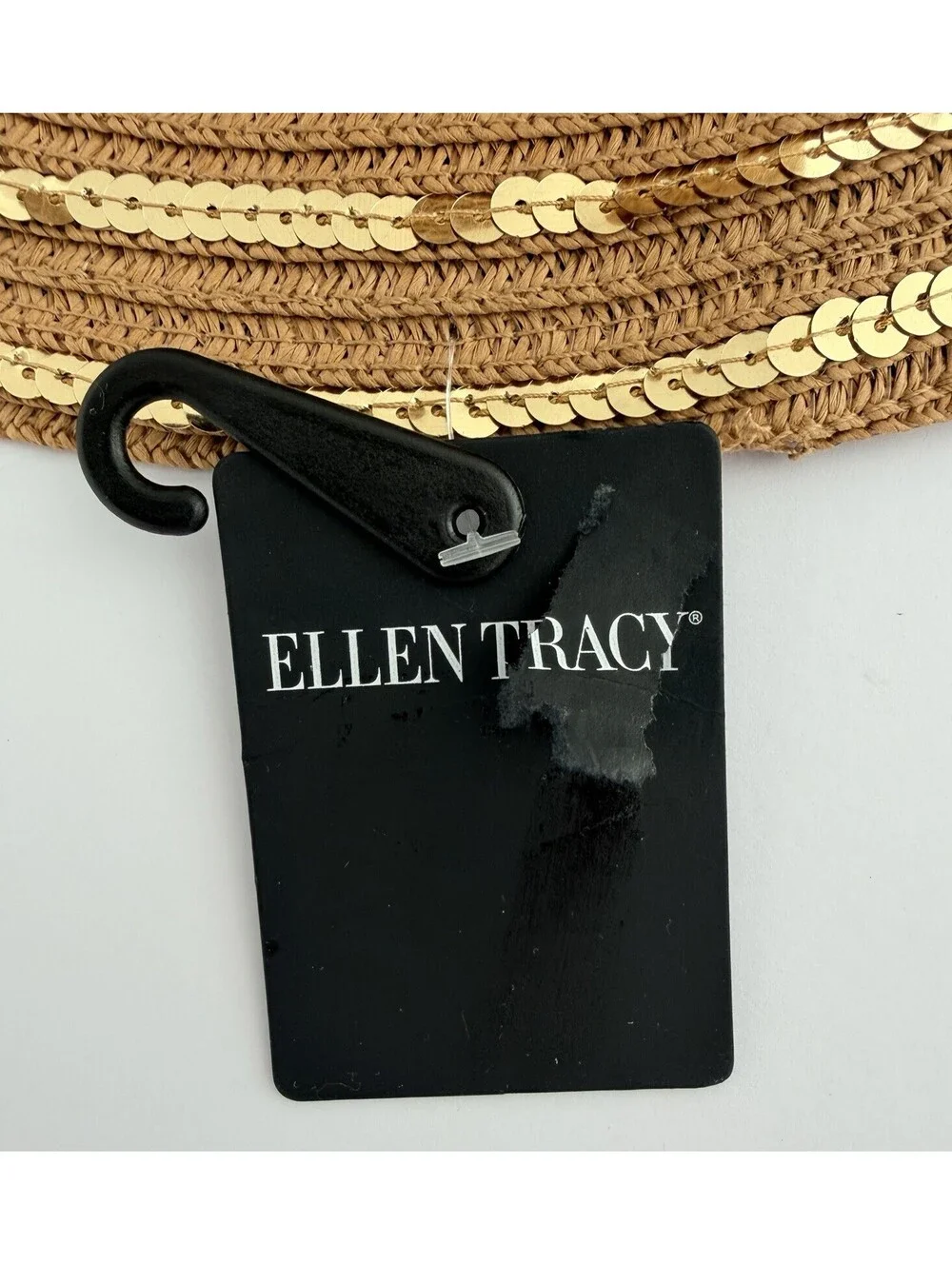 Ellen Tracy Gold Combo Beach Hat